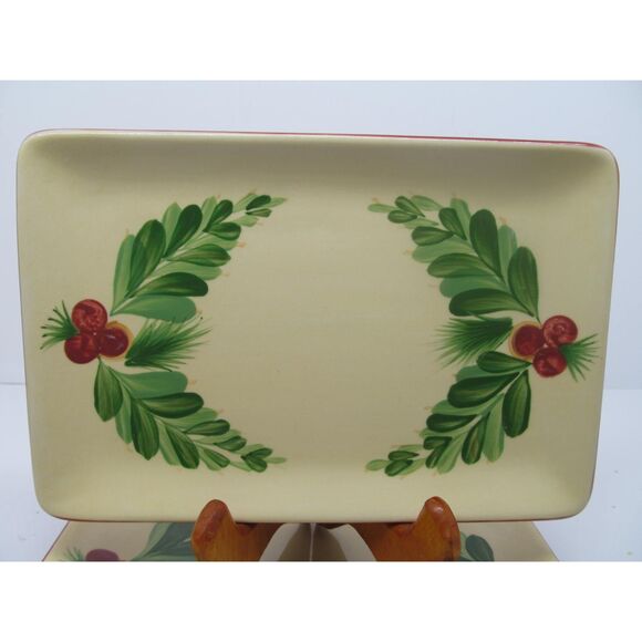 Gail Pittman Christmas Memories 8 1/4" Appetizer Plates Trays Set of 2 - Picture 6 of 11